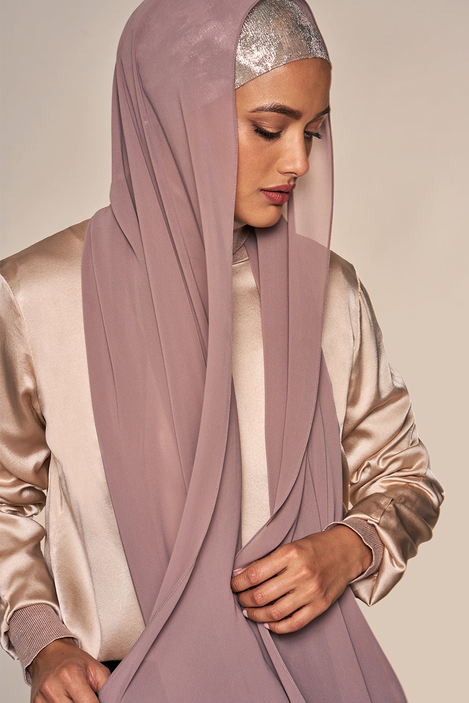 Metallic Underscarf - Brushed Platinum