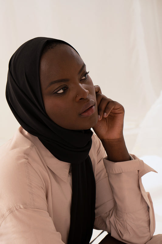 Recycled Chiffon Hijab - Black