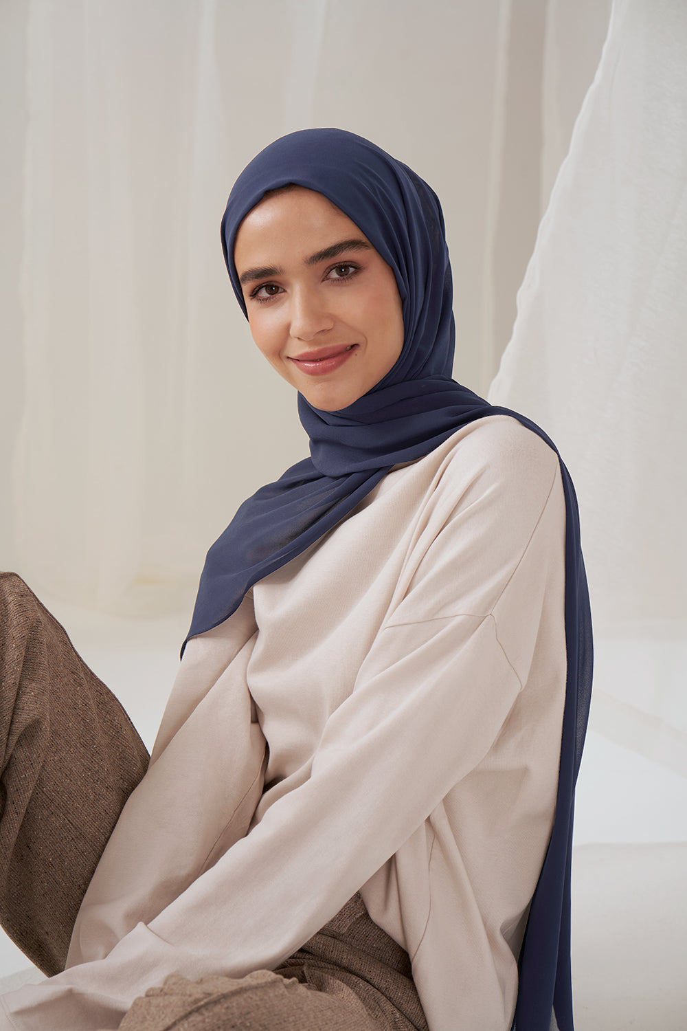 Everyday Chiffon Hijab - Nautical Blue